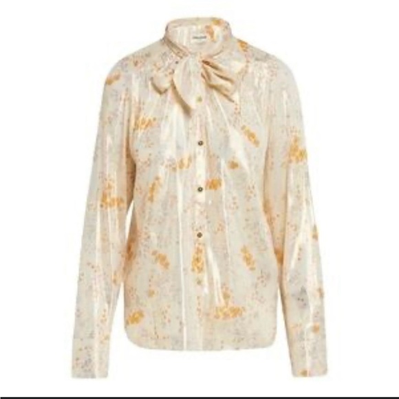 BNWT Zadig & Voltaire Tioly Lame Spark Flowers Shirt Size M - Picture 6 of 7